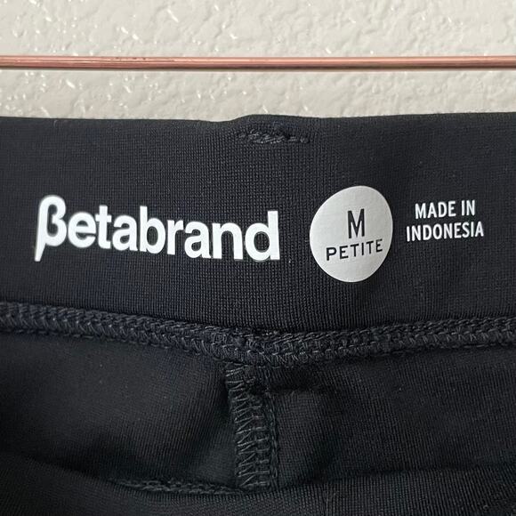 Betabrand‎ Dress Yoga Pants Womens Medium Petite Black Straight Leg Ponte Knit - Picture 10 of 12